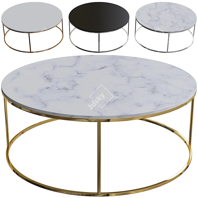 Kensal Circular Coffee Table: Sleek and Versatile 3D model image 2