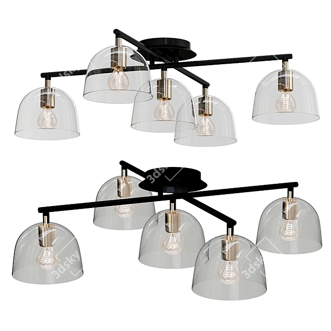 Amadis-CH Copper Ceiling Chandelier 3D model image 1