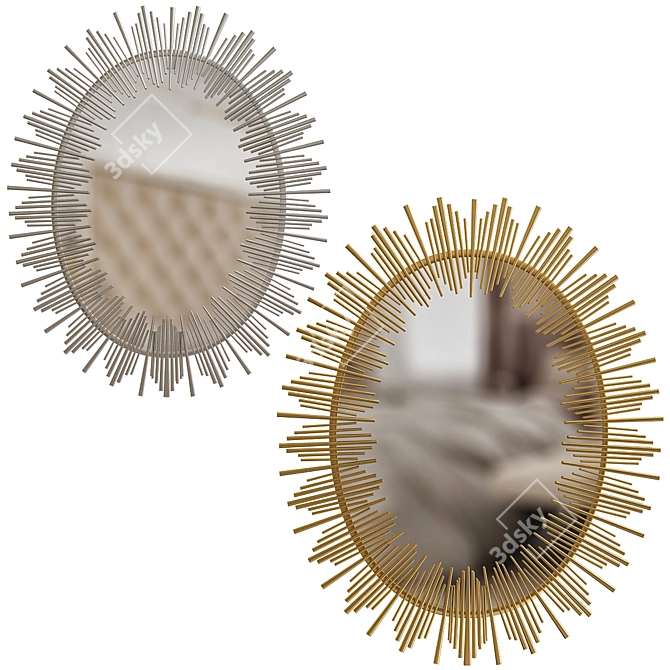 Orlando Gold Sunburst Mirror: Elegant & Versatile Home Decor 3D model image 1