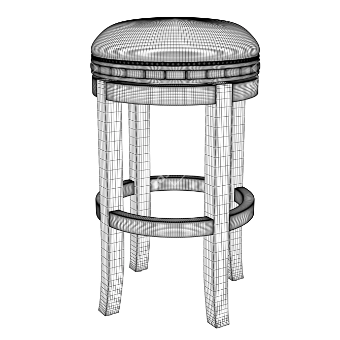 Bixby Leather Barstool: Sleek and Stylish 3D model image 3