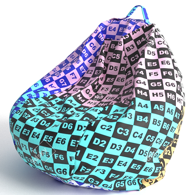 Leather Bag Chair 3D model image 12