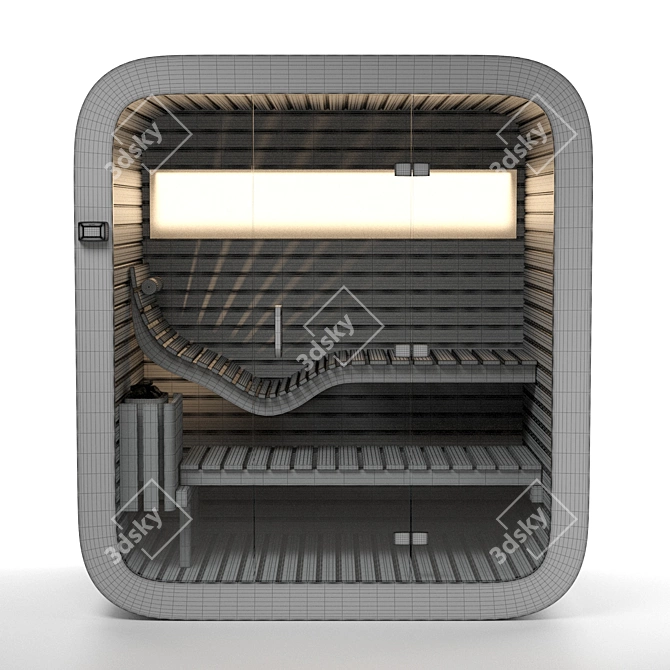 Finnish Sauna Sunrans: Compact & Superior 3D model image 3