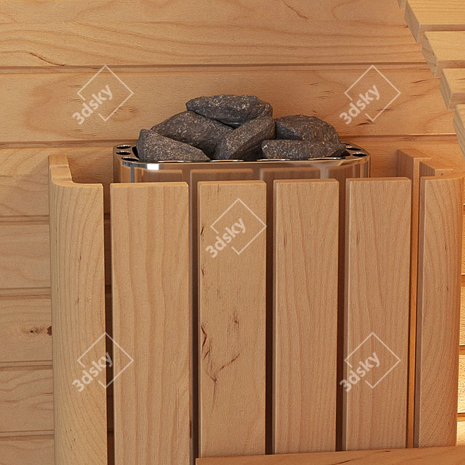 Finnish Sauna Sunrans: Compact & Superior 3D model image 4