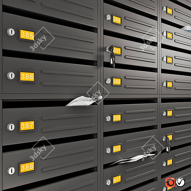 Wall Mounted Mailbox - Stylish and Functional 3D model image 3