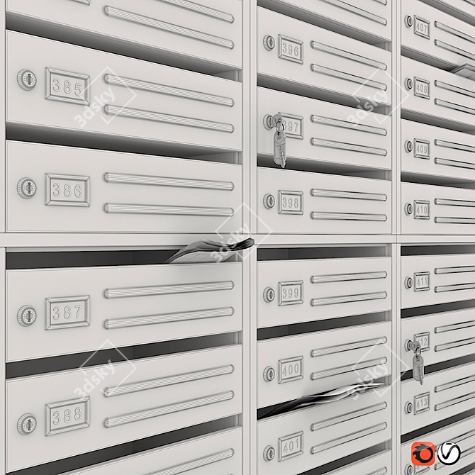 Wall Mounted Mailbox - Stylish and Functional 3D model image 4