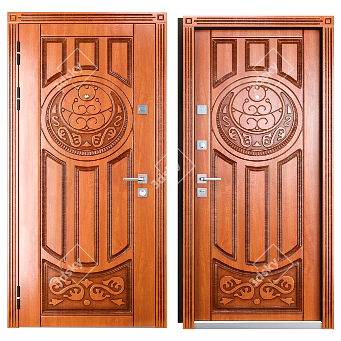 Secure Luck Entrance Metal Door 3D model image 3