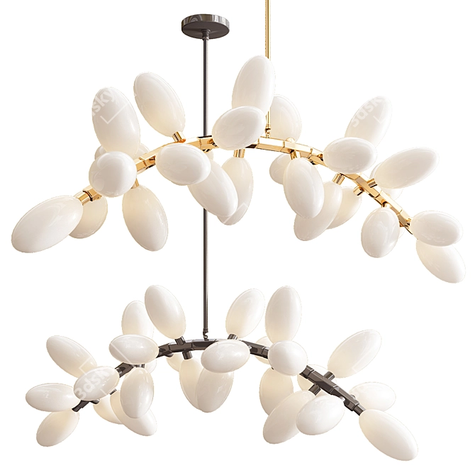 Bubble Cascade Suspension Chandelier 3D model image 1
