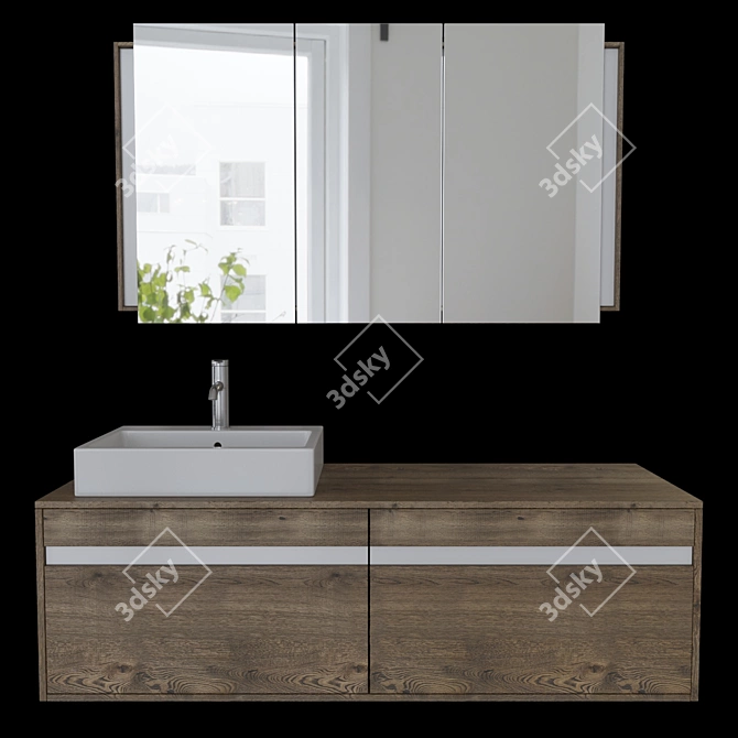 Ketho Floating Vanity Set 3D model image 1