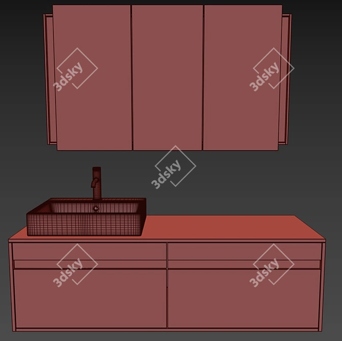 Ketho Floating Vanity Set 3D model image 2