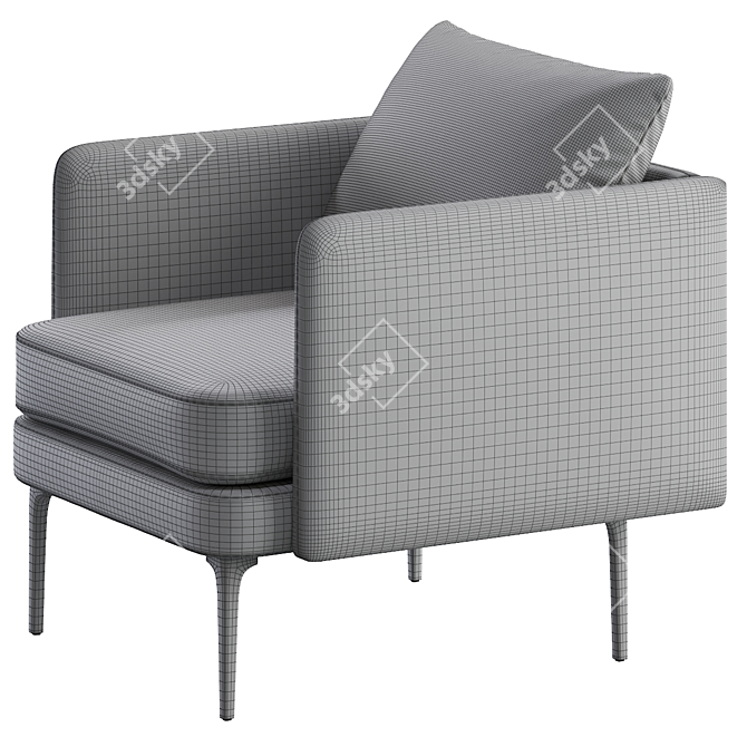 Stylish Auburn Chair - Elegant Comfort 3D model image 4