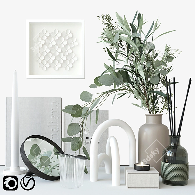 Eucalyptus Dream Decor Set 3D model image 5