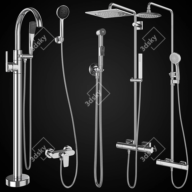 Hygiene Showers Set 92: Ravak, GROHE, Villeroy & Boch 3D model image 1
