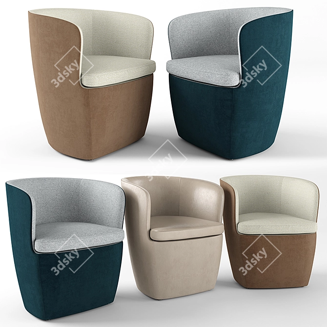 MisuraEmme Surface: Elegant Chair in Three Colors 3D model image 1