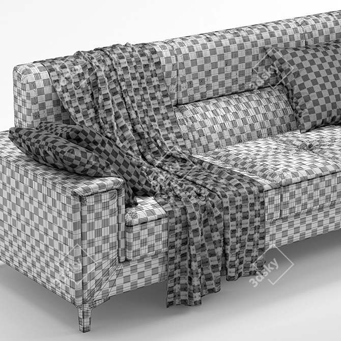 Elegant Jeremy 5/6 Seater Denelli Sofa 3D model image 3