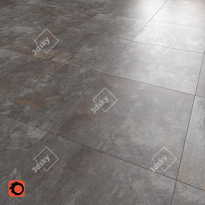 Sleek Metalica Floor Tiles 3D model image 1