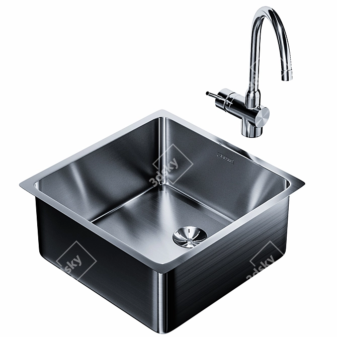 BLANCO ANDANO 400-U: Premium Stainless Steel Undermount Sink 3D model image 1