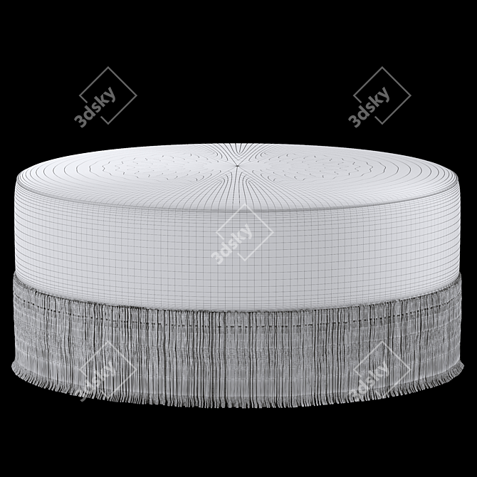 Boho Fringe Pouf 3D model image 2