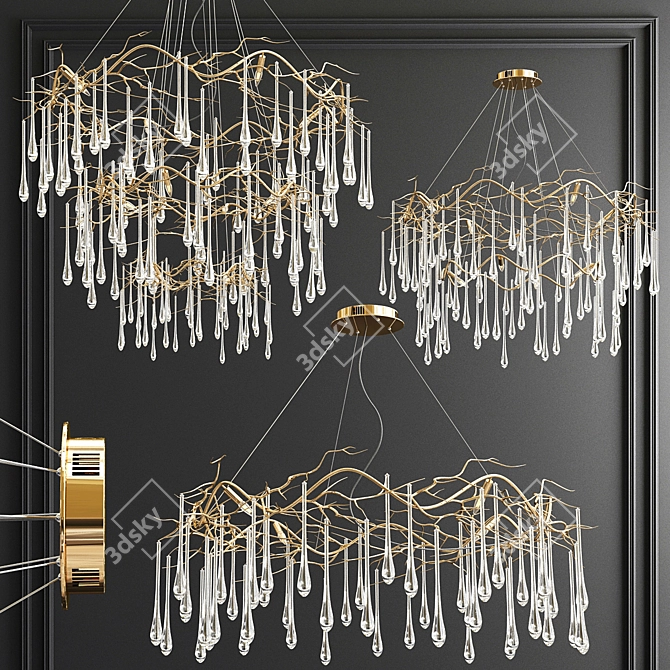 Elegant Teardrop Chandelier by John Richard 3D model image 1