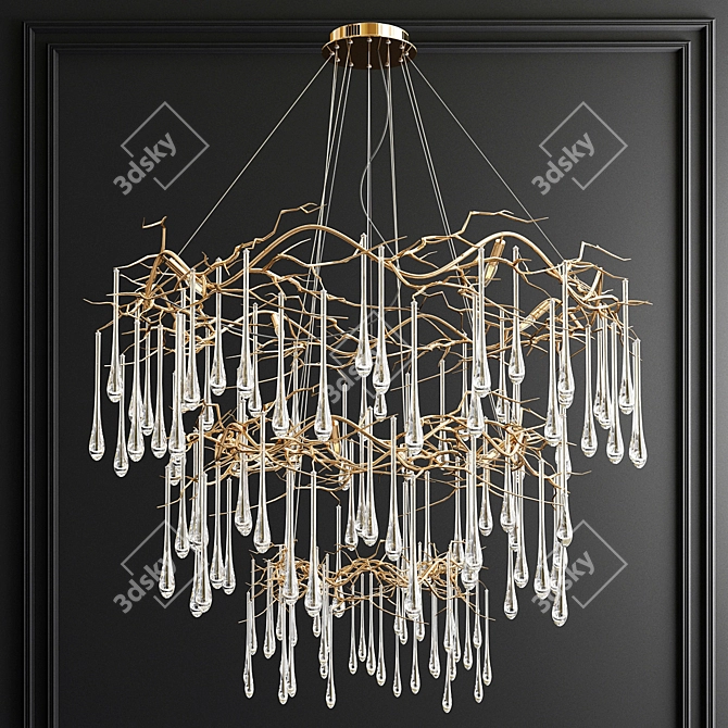 Elegant Teardrop Chandelier by John Richard 3D model image 2