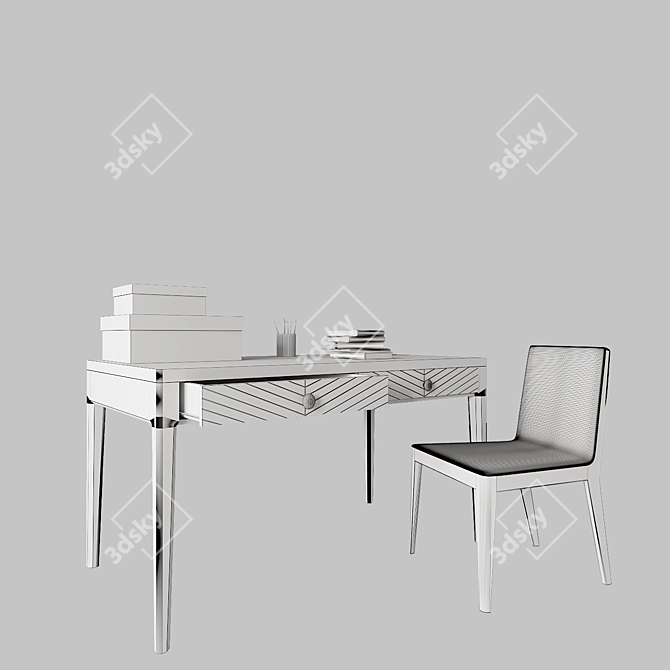 Sleek Modern Desk: Wood Story 3D model image 3