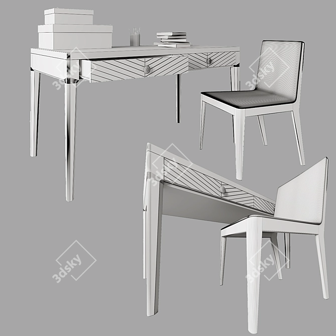 Sleek Modern Desk: Wood Story 3D model image 6