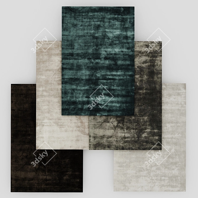 Silky Smooth Contemporary Chrome Rug 3D model image 1