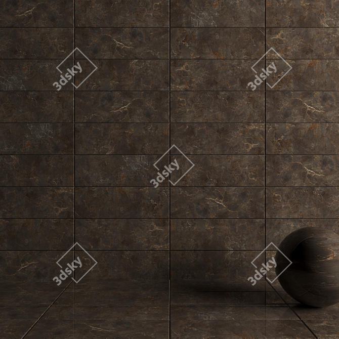 Bonita Brown Wall Tiles - Stunning Multi-texture Design 3D model image 3