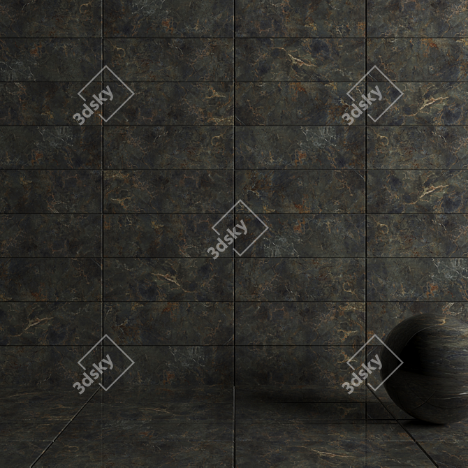 Green Bonita Tiles - 3D Textures Included 3D model image 3