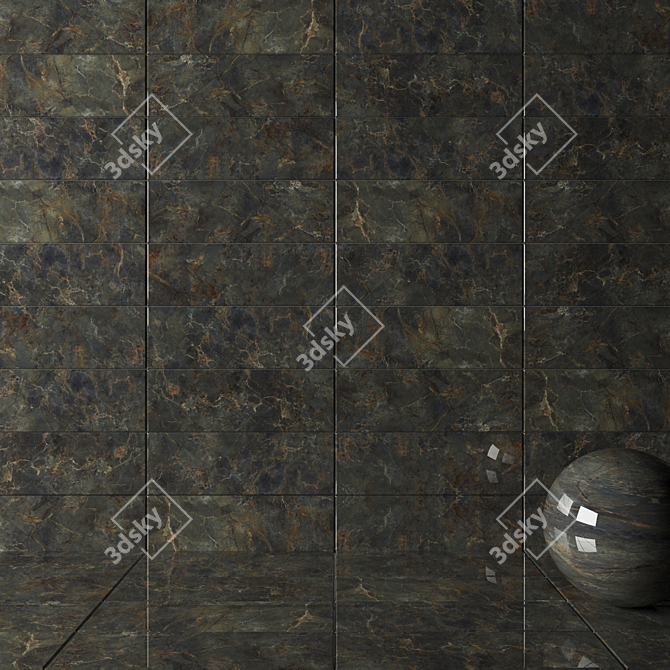 Bonita Green Wall Tiles - Set of 2 3D model image 2