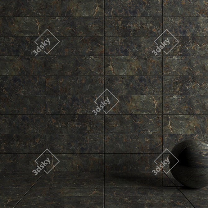 Bonita Green Wall Tiles - Set of 2 3D model image 3