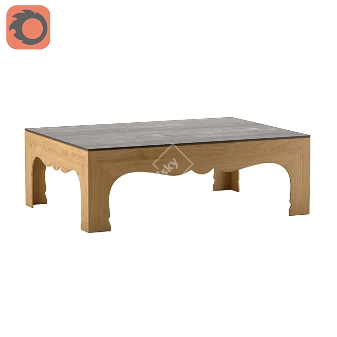 Sarreid Casablanca Coffee Table: Vintage Charm for Your Living Space 3D model image 1