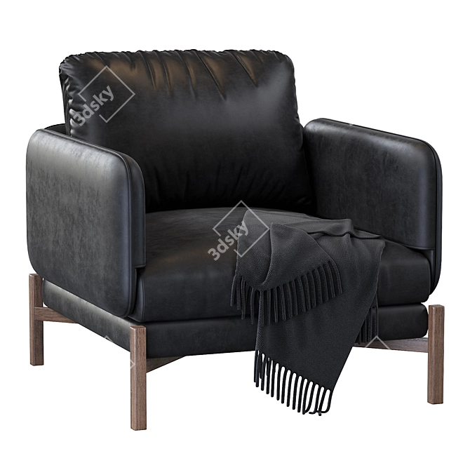Elegant French JULES Armchair 3D model image 2