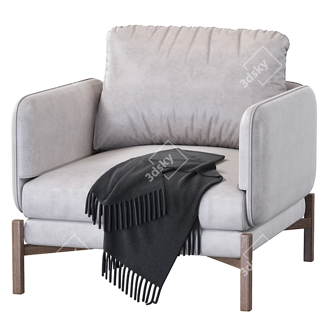 Elegant French JULES Armchair 3D model image 3
