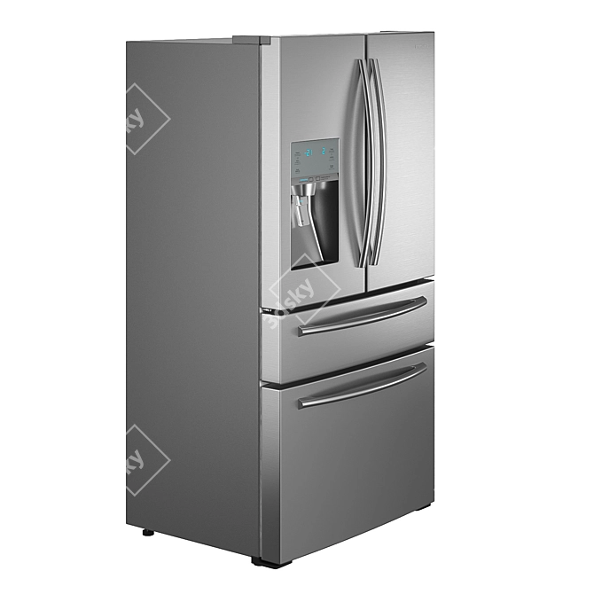 Samsung RF24HSESBSR - Sleek & Spacious Refrigerator 3D model image 2