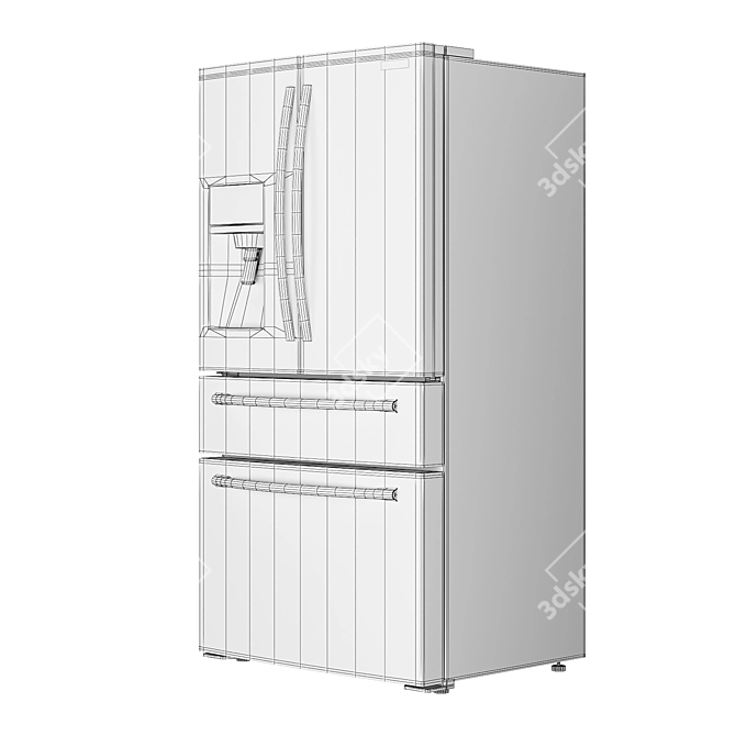 Samsung RF24HSESBSR - Sleek & Spacious Refrigerator 3D model image 5