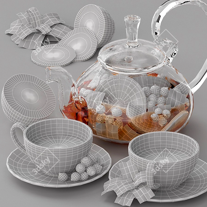 Berry Mint Fruit Tea 3D model image 4