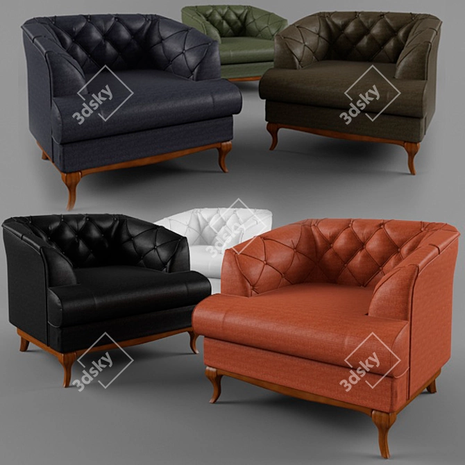 Davidos Passion Armchair: Stylish, Compact, Comfortable 3D model image 1