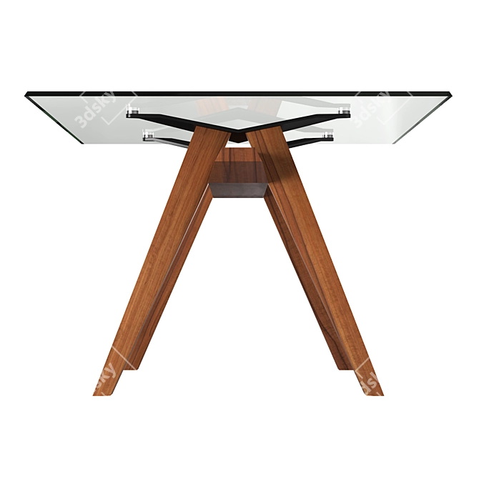Modern Bamboo and Glass Zeus LG Table 3D model image 2