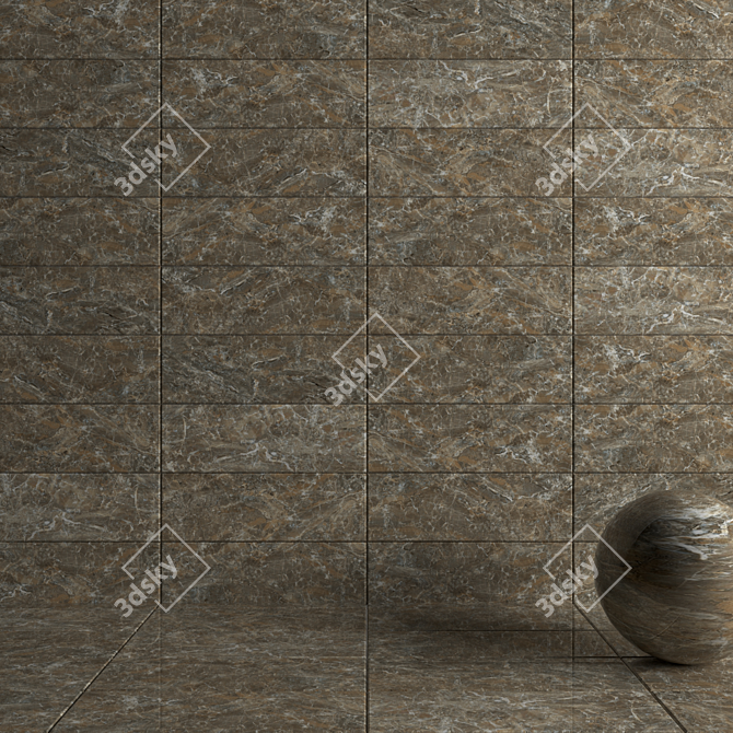 Jupiter Brown Wall Tiles - Multi-Texture, HD Textures 3D model image 3