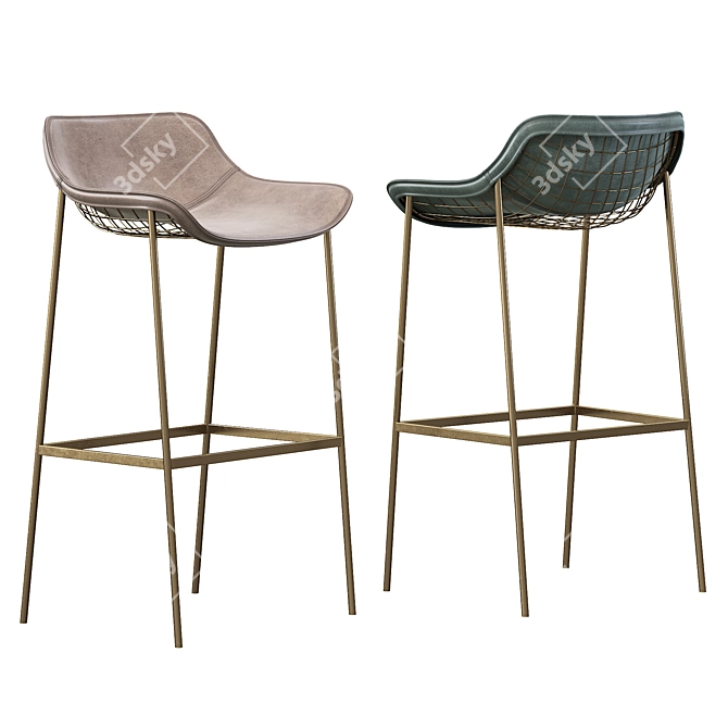 Summerset Stool: Stylish and Practical Seating 3D model image 1