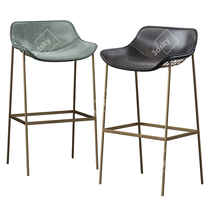 Summerset Stool: Stylish and Practical Seating 3D model image 3