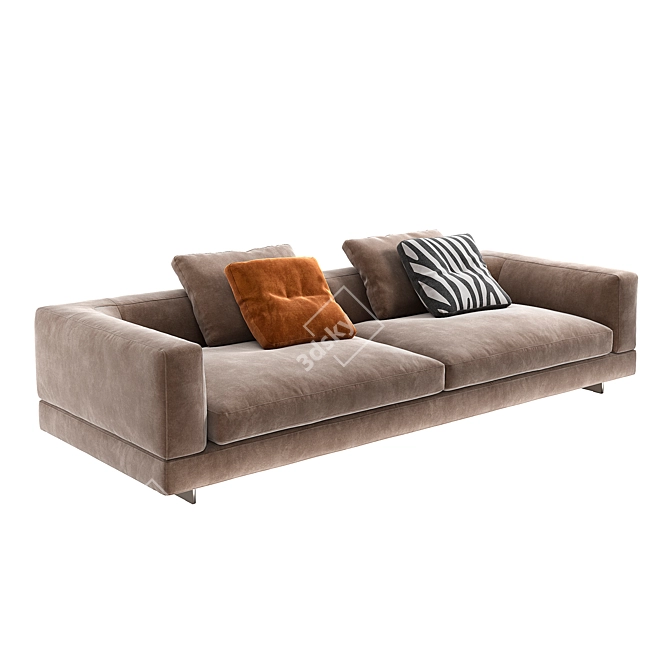 Luxurious Minotti Alexander Low Sofa (274cm) 3D model image 1