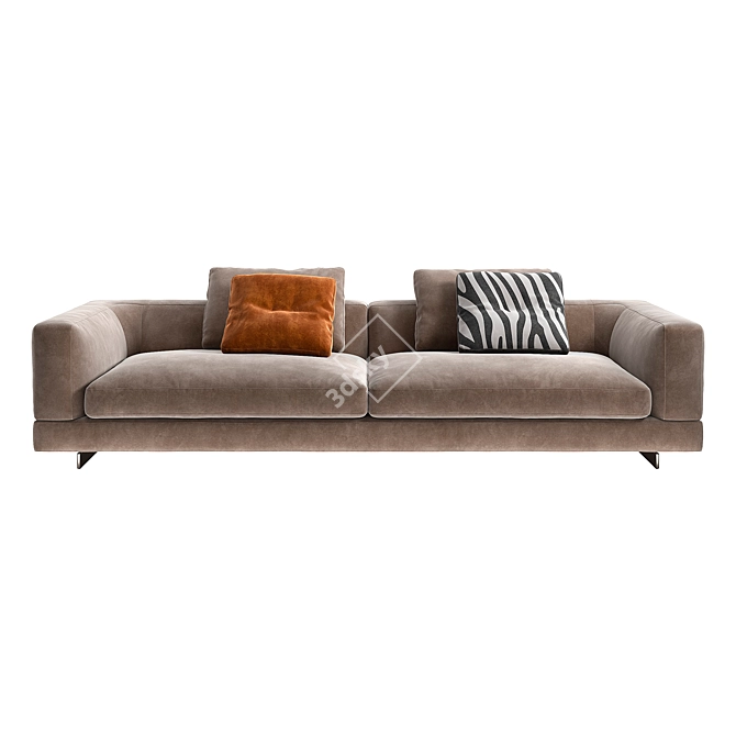 Luxurious Minotti Alexander Low Sofa (274cm) 3D model image 2