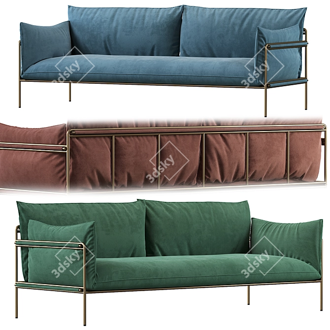 Kaba 2-Seater Outdoor Sofa: Sleek and Stylish Garden Seating 3D model image 1