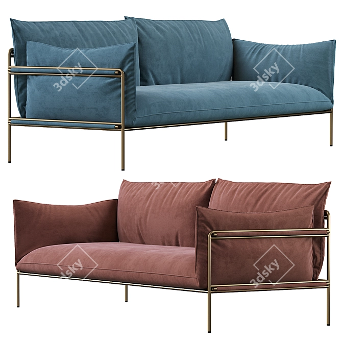 Kaba 2-Seater Outdoor Sofa: Sleek and Stylish Garden Seating 3D model image 2