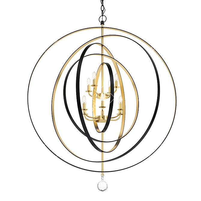 Elegant Luna 9-Light Foyer Chandelier 3D model image 1