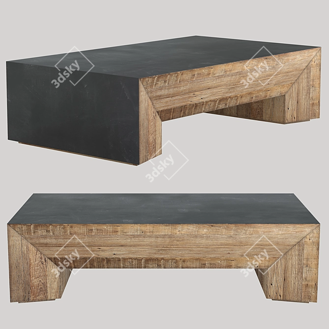 Peroba Metal Coffee Table 3D model image 6