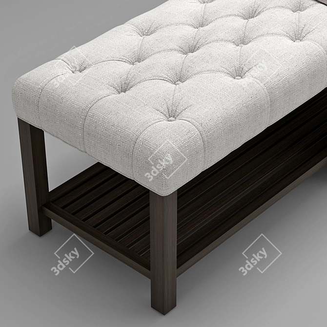 Cozy Chambers Tufted Bench 3D model image 2