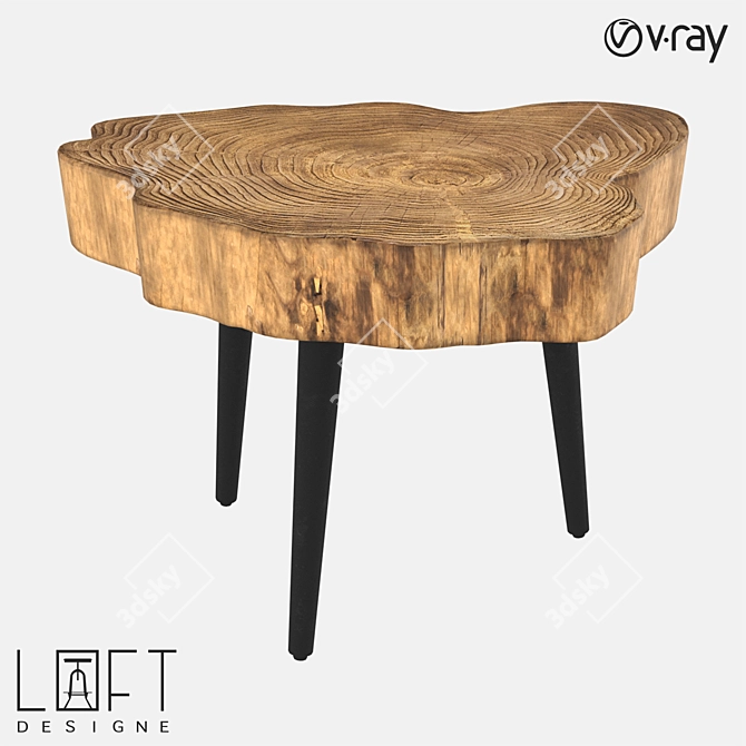 Minimalist Wood Coffee Table 3D model image 1