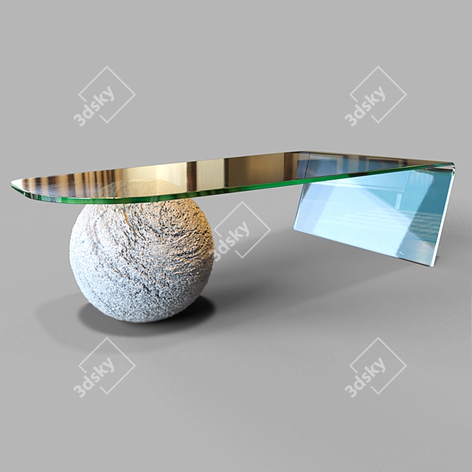  Elegant Glass Coffee Table 3D model image 2